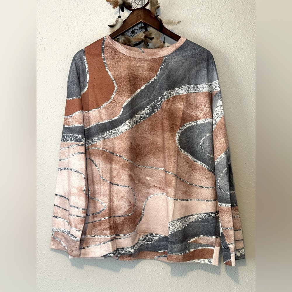 Just Fashion Now Women’s XXL Long Sleeve Crew Neck Blouse Top Classic Casual NWT